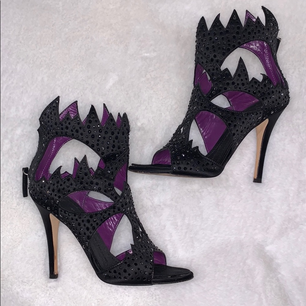Giuseppe Zanotti black rhinestone heels
